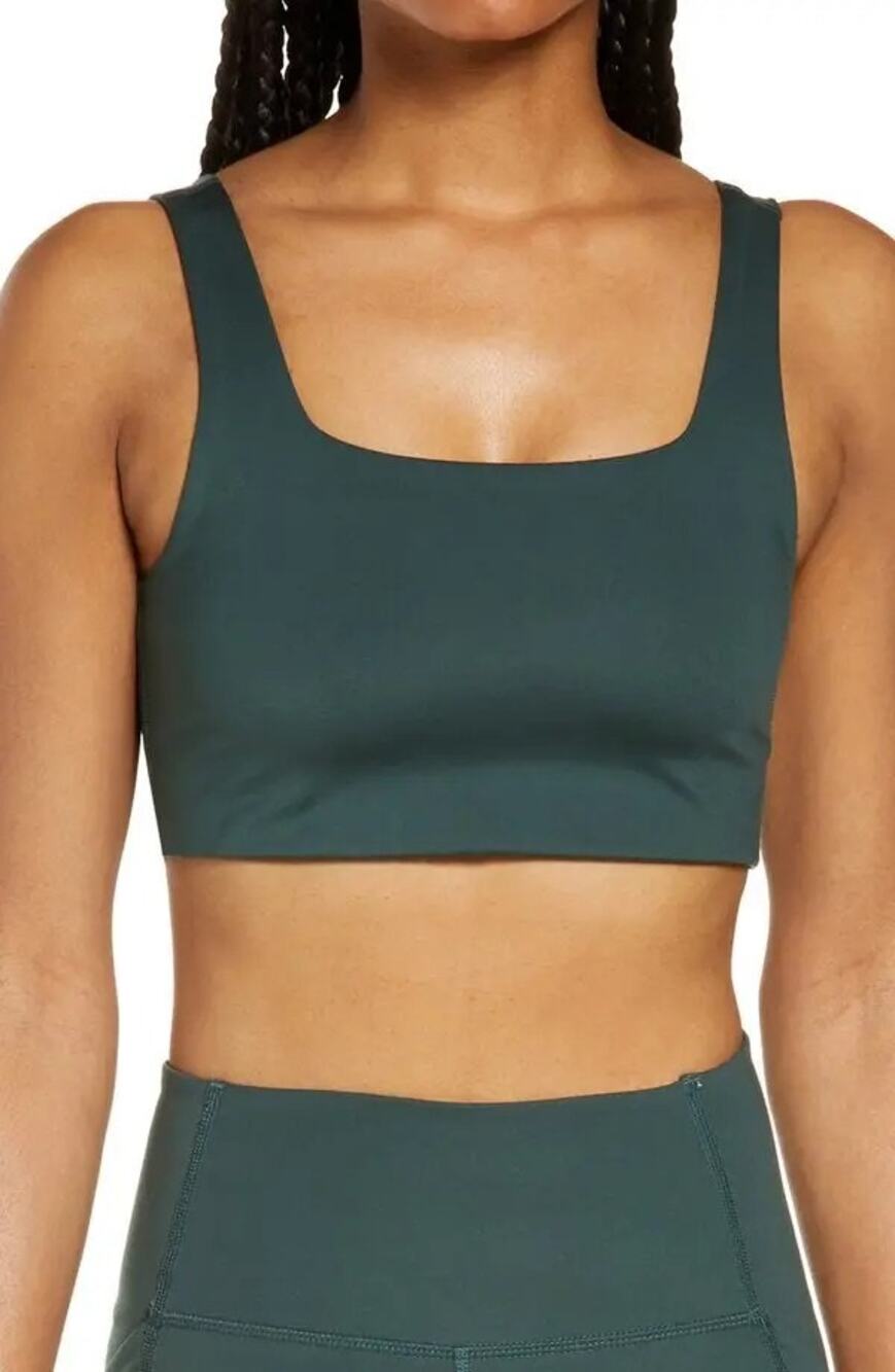 NWT Girlfriend Collective Tommy Sports Bra 4XL Teal Cropped Pilates Gym Workout